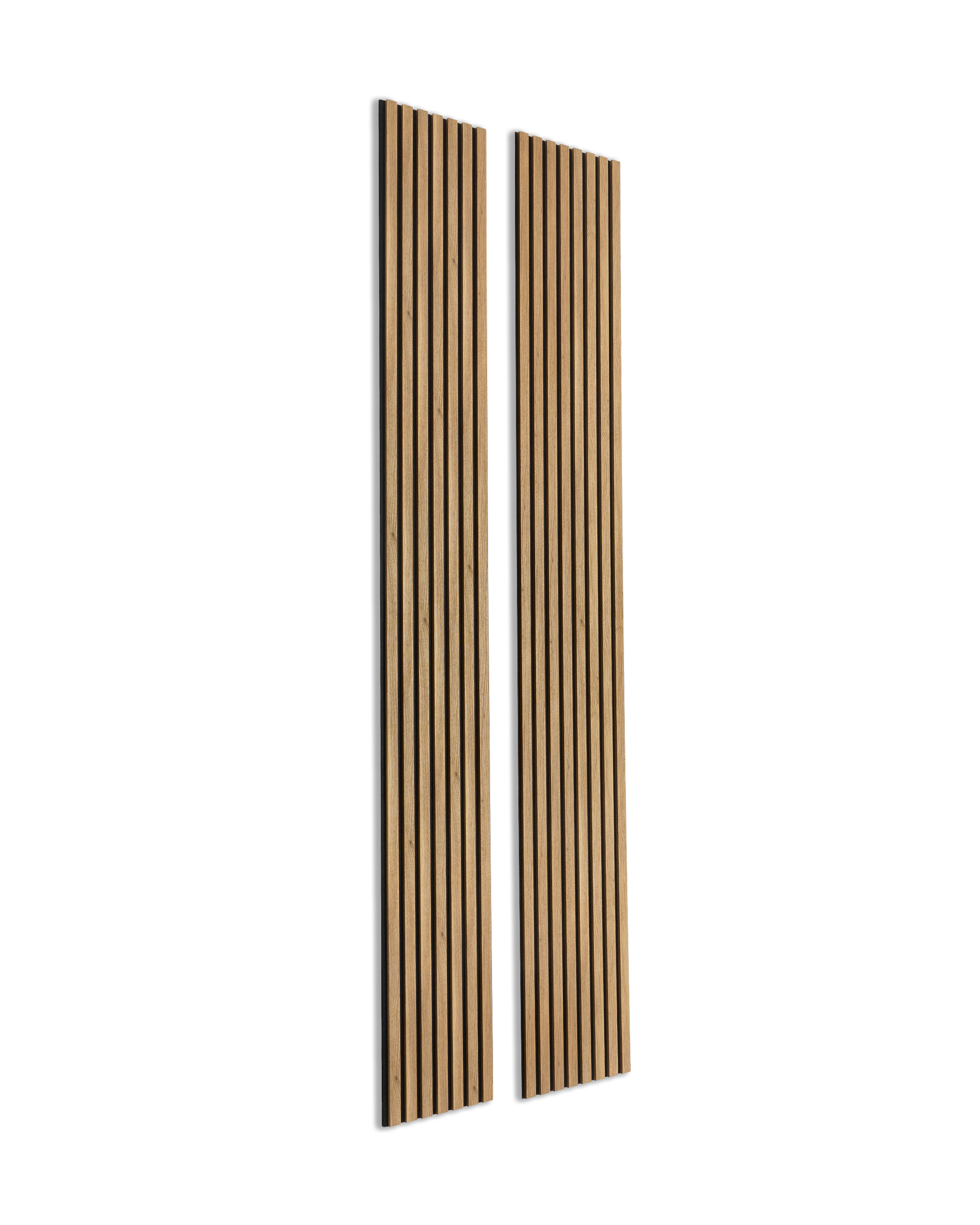 Akupanel | Acoustic Panel / Wood-like, English Oak, Black Felt, 240 x 60 cm
